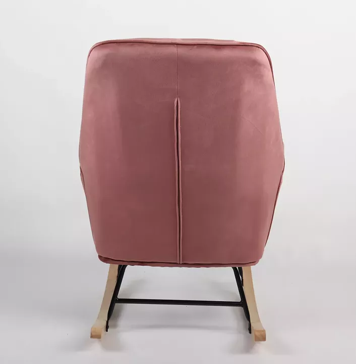 Πολυθρόνα Κουνιστή ArteLibre BERTIE Σάπιο Μήλο Βελούδο/Μέταλλο/Ξύλο 87x72x96cm