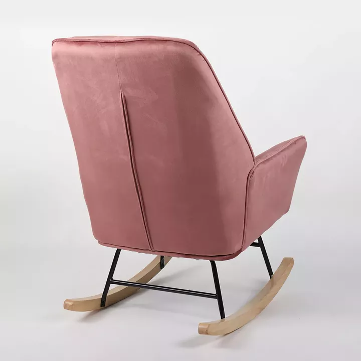 Πολυθρόνα Κουνιστή ArteLibre BERTIE Σάπιο Μήλο Βελούδο/Μέταλλο/Ξύλο 87x72x96cm