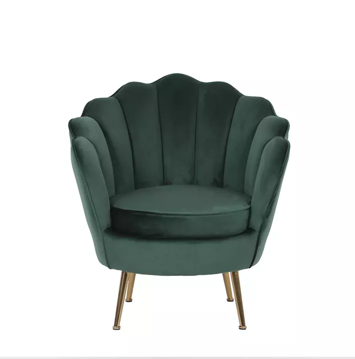 Πολυθρόνα ArteLibre FLORIAN Πράσινο Βελούδο/Μέταλλο/Ξύλο 74x80x75cm