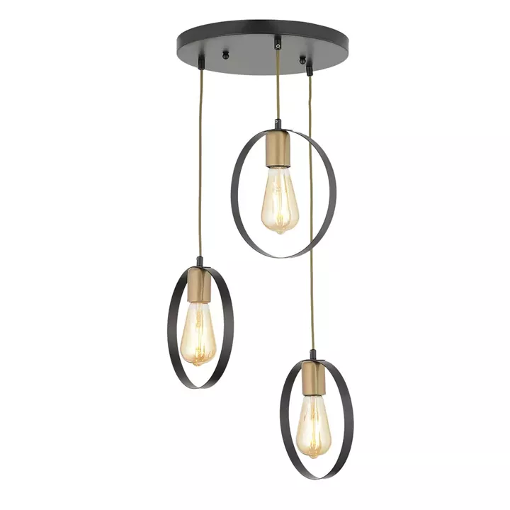 Φωτιστικό Κρεμαστό ArteLibre HALK Τρίφωτο Αντικέ Μέταλλο 30x80cm