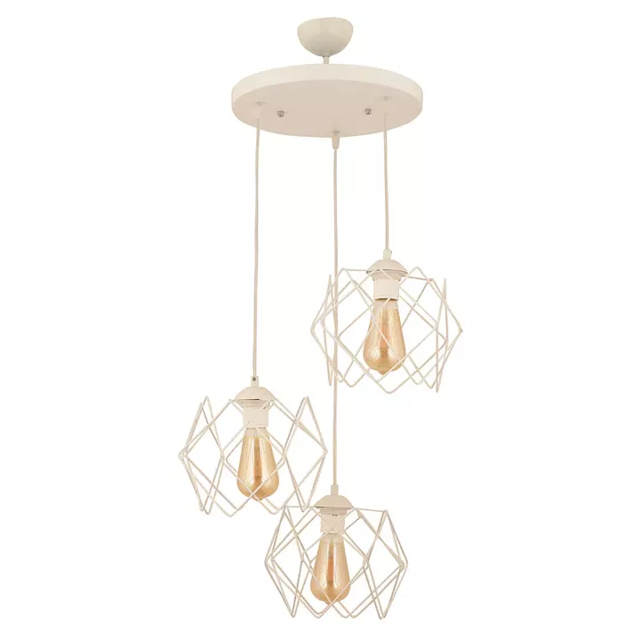 Φωτιστικό Κρεμαστό ArteLibre MOK Τρίφωτο Λευκό Μέταλλο 50x78cm