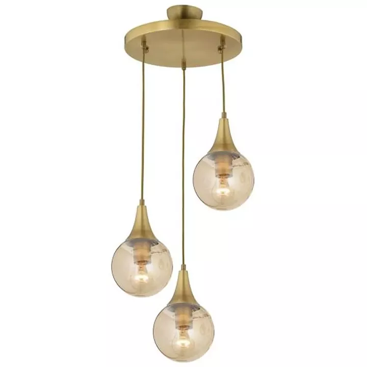 Φωτιστικό Κρεμαστό ArteLibre DAM Τρίφωτο Αντικέ Μέταλλο/Γυαλί 38x95cm