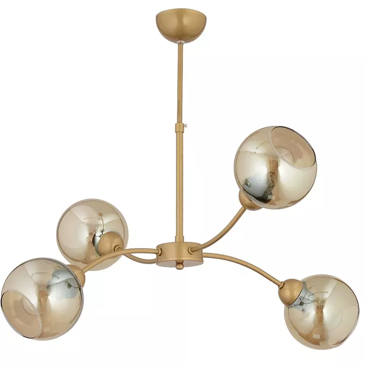 Φωτιστικό Κρεμαστό ArteLibre ECV Πολύφωτο Αντικέ/Μελί Μέταλλο/Γυαλί 75x60cm