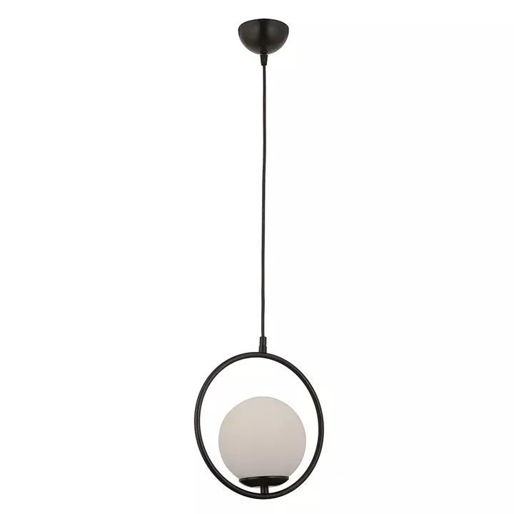 Φωτιστικό Κρεμαστό ArteLibre LUI Μαύρο/Λευκό Μέταλλο/Γυαλί 25x100cm