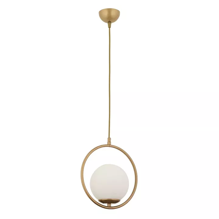 Φωτιστικό Κρεμαστό ArteLibre LUI Αντικέ/Λευκό Μέταλλο/Γυαλί 25x100cm