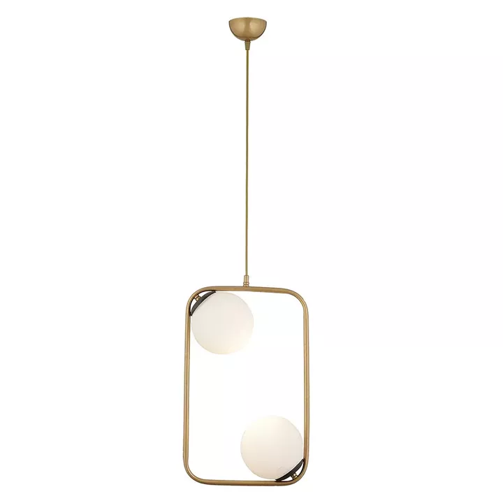 Φωτιστικό Κρεμαστό ArteLibre DRE Αντικέ/Λευκό Μέταλλο/Γυαλί 40x90cm