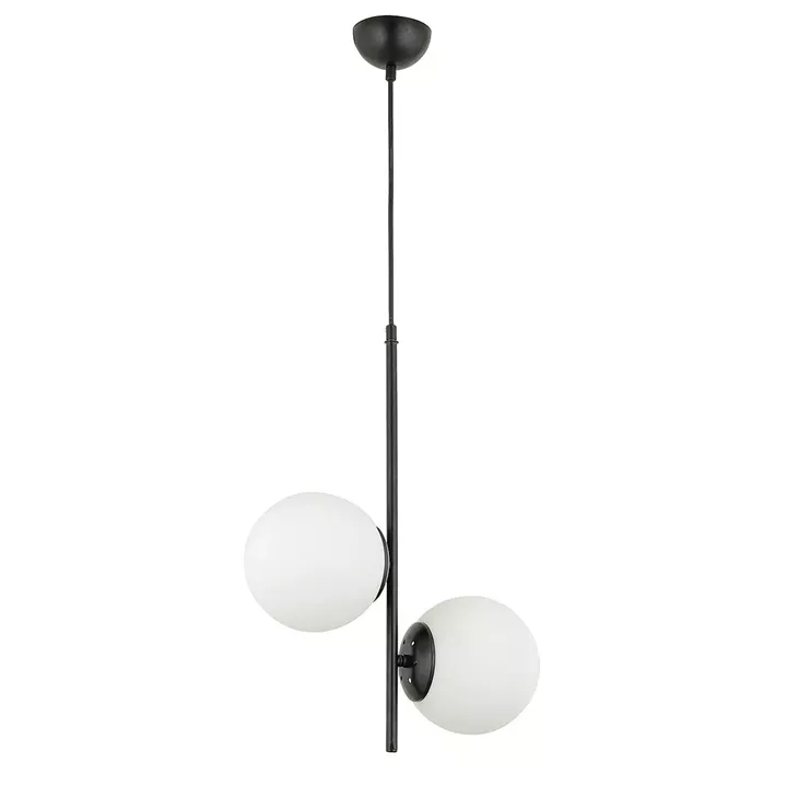 Φωτιστικό Κρεμαστό ArteLibre MALI Μαύρο/Λευκό Μέταλλο/Γυαλί 35x60cm