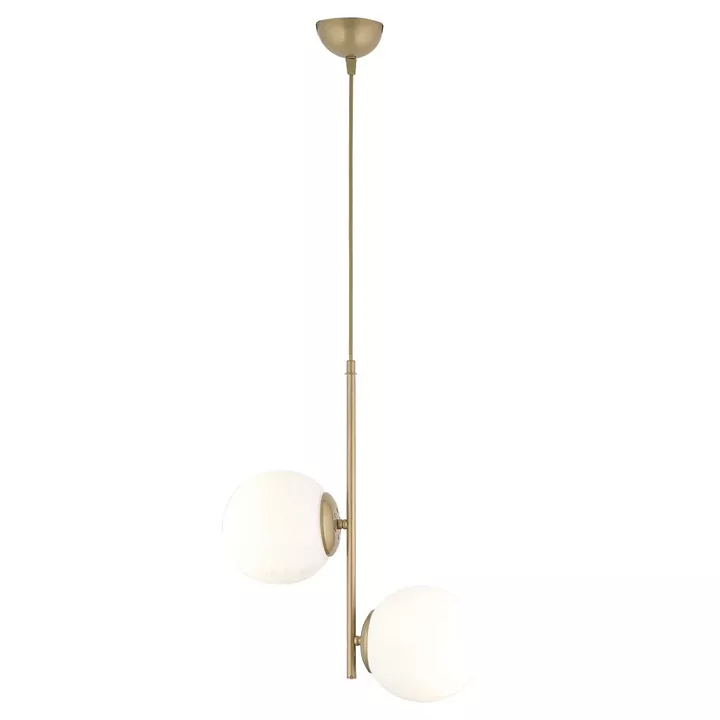 Φωτιστικό Κρεμαστό ArteLibre MALI Αντικέ/Λευκό Μέταλλο/Γυαλί 35x60cm