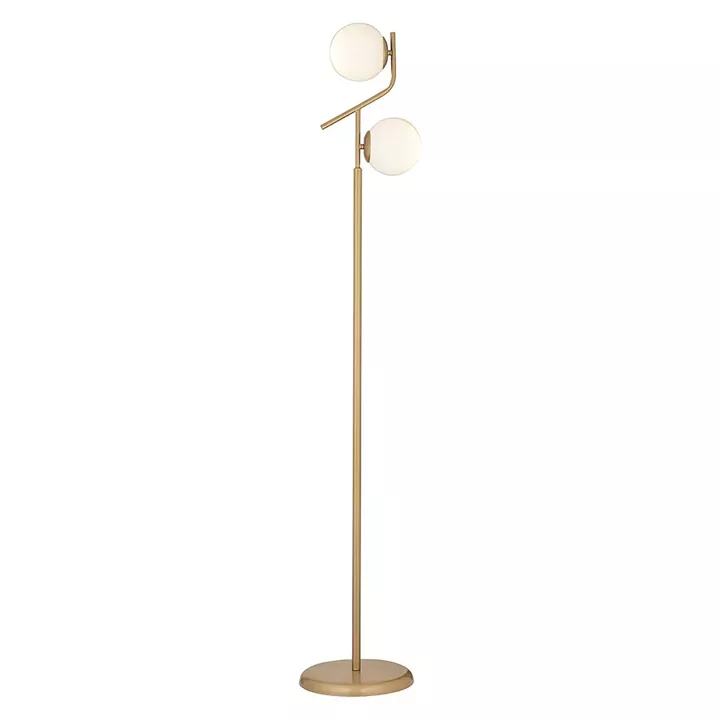 Φωτιστικό Δαπέδου ArteLibre VEL Αντικέ/Λευκό Μέταλλο/Γυαλί 30x173cm