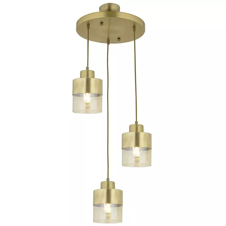 Φωτιστικό Κρεμαστό ArteLibre BOR Τρίφωτο Αντικέ Μέταλλο/Γυαλί Φ35x75cm