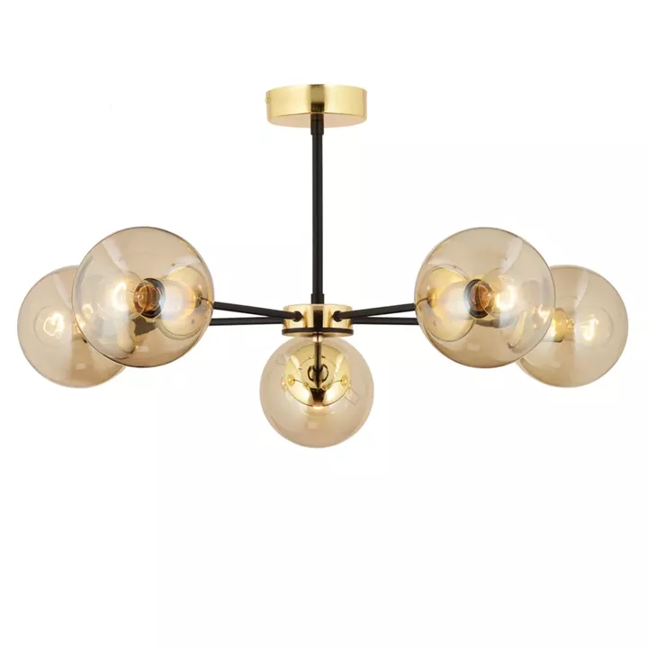 Φωτιστικό Κρεμαστό ArteLibre NID Πολύφωτο Μαύρο Μέταλλο 75x30cm