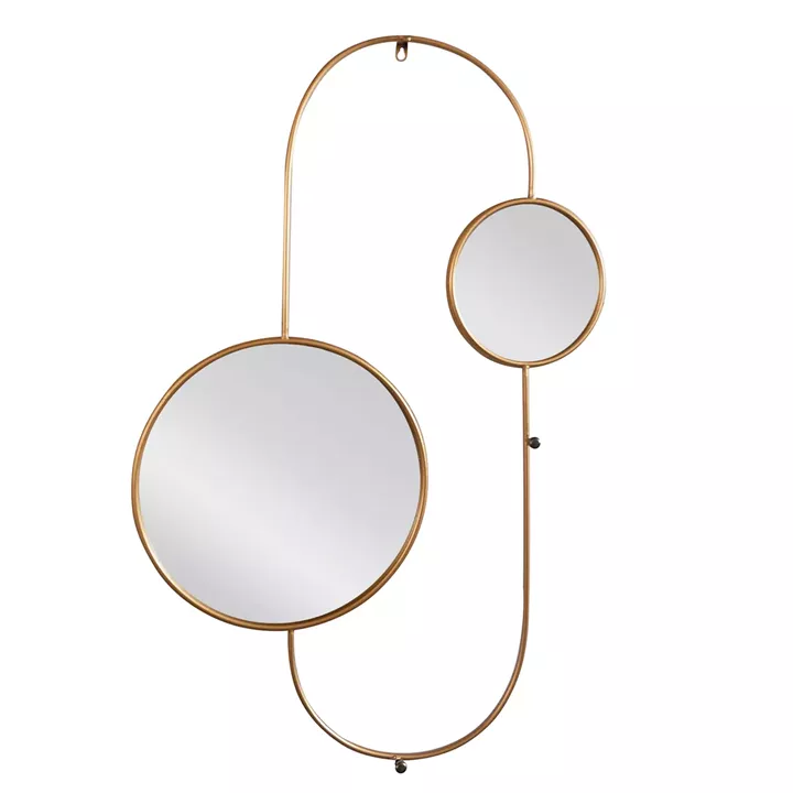 Καθρέπτης Τοίχου ArteLibre ANGROD Χρυσό Μέταλλο/Γυαλί 100x3x50cm