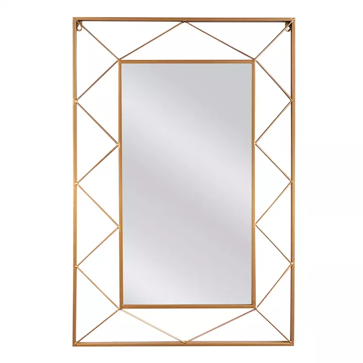 Καθρέπτης Τοίχου ArteLibre ELESSAR Χρυσό Μέταλλο/Γυαλί 90x5x58cm