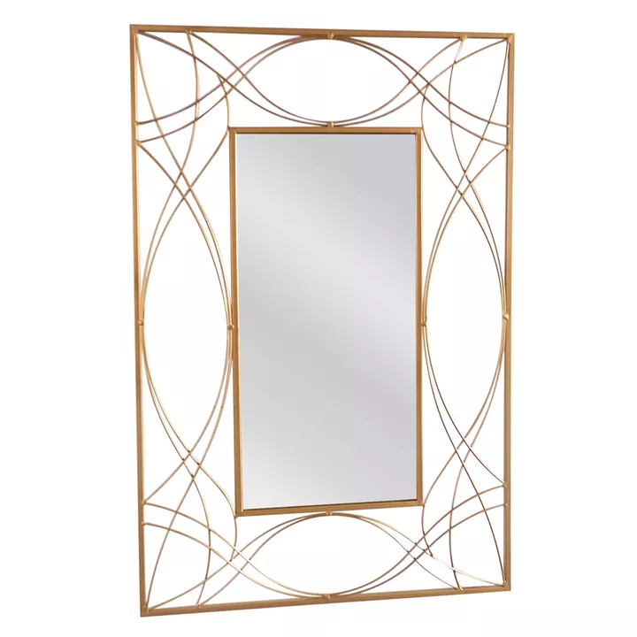 Καθρέπτης Τοίχου ArteLibre ASGON Χρυσό Μέταλλο/Γυαλί 90x1.5x60cm