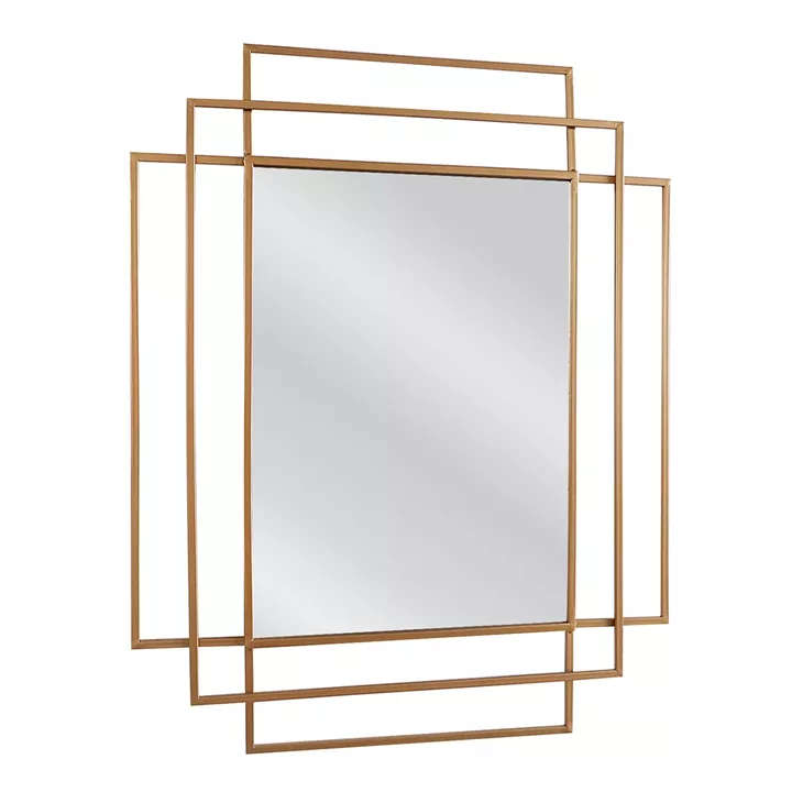 Καθρέπτης Τοίχου ArteLibre AULE Χρυσό Μέταλλο/Γυαλί 80x1.5x65cm