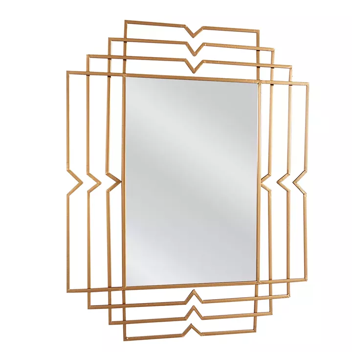 Καθρέπτης Τοίχου ArteLibre BALDOR Χρυσό Μέταλλο/Γυαλί 90x1.5x70cm