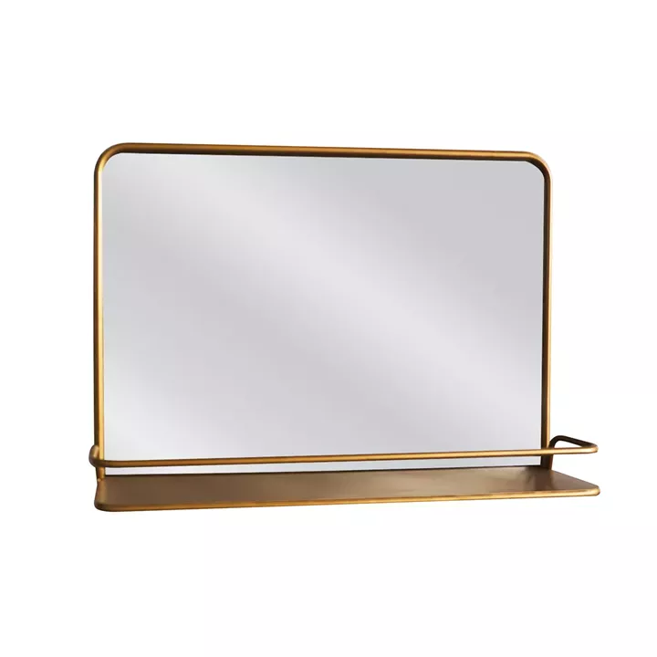 Καθρέπτης Τοίχου ArteLibre Με Ράφι EORL Χρυσό Μέταλλο/Γυαλί 60x13x40cm