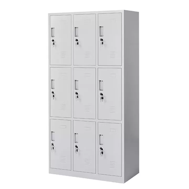 Φοριαμός ArteLibre 9 Θέσεων EARNUR Ανοιχτό Γκρι Μέταλλο 90x45x185cm