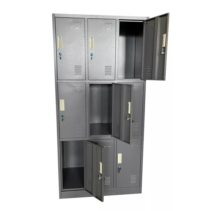 Φοριαμός ArteLibre 9 Θέσεων EARNUR Σκούρο Γκρι Μέταλλο 90x45x185cm