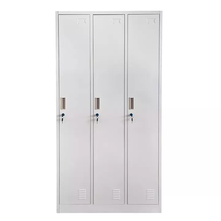 Ντουλάπα Τρίφυλλη ArteLibre EARWEN Ανοιχτό Γκρι Μέταλλο 90x45x185cm