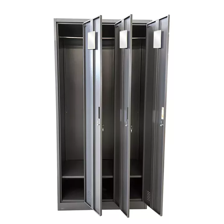 Ντουλάπα Τρίφυλλη ArteLibre EARWEN Σκούρο Γκρι Μέταλλο 90x45x185cm