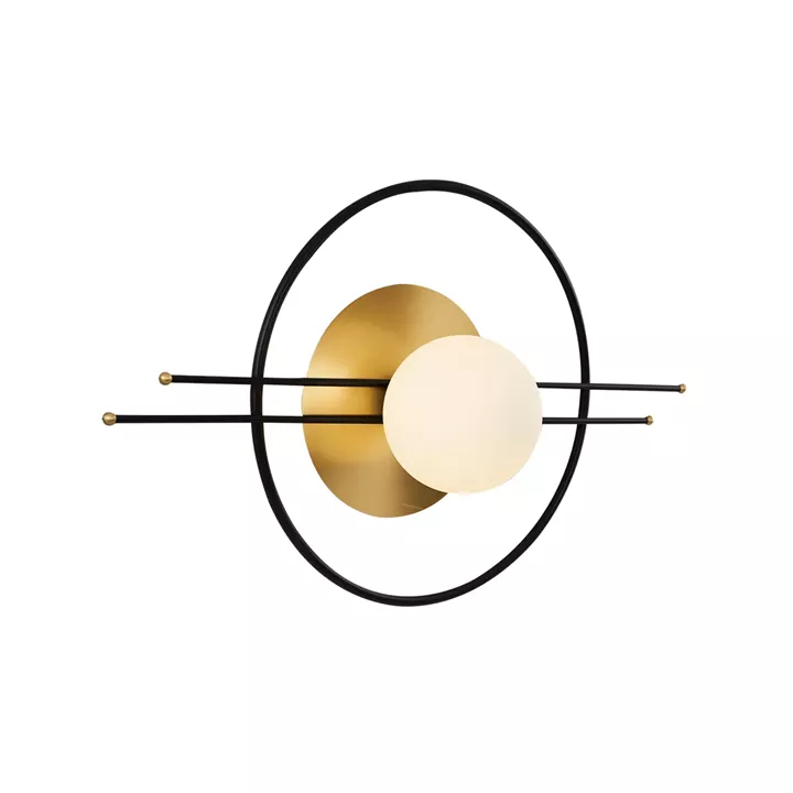 Φωτιστικό Τοίχου ArteLibre LECO Μαύρο/Χρυσό Μέταλλο/Αλουμίνιο 59x35x16cm