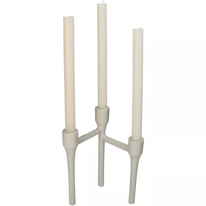 Κηροπήγιο ArteLibre Μπεζ Αλουμίνιο 14x14x23cm