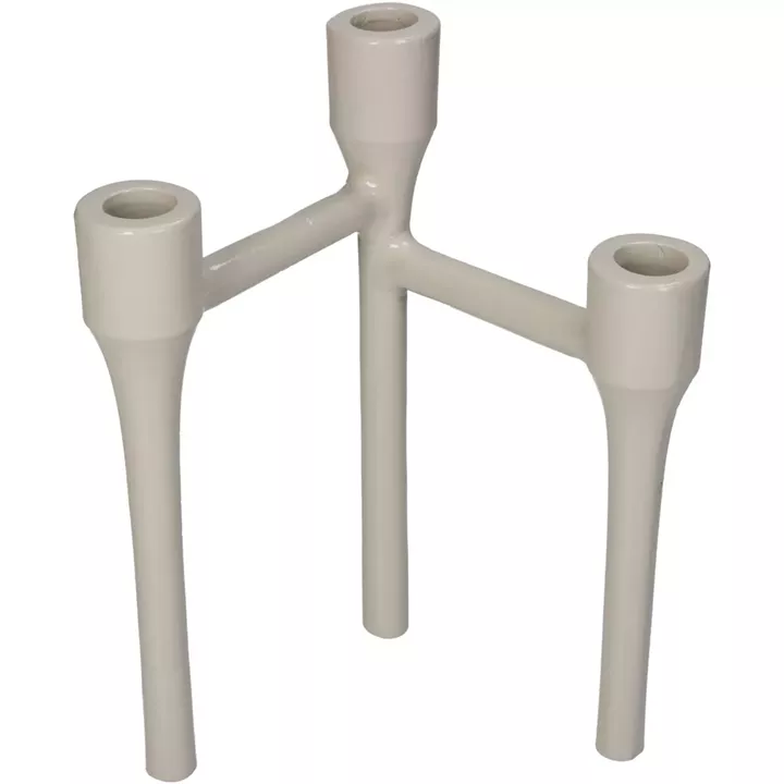 Κηροπήγιο ArteLibre Μπεζ Αλουμίνιο 14x14x23cm