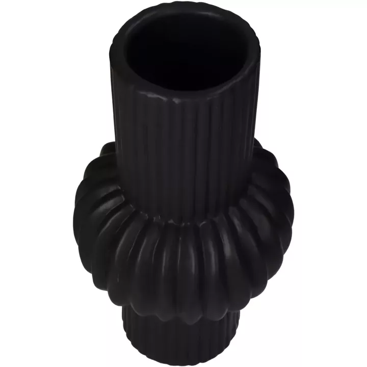 Βάζο ArteLibre Γραμμές Μαύρο Κεραμικό 16x16x29.5cm