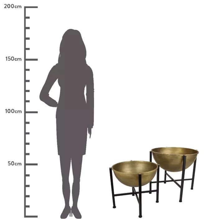 Κασπώ ArteLibre Χρυσό Μέταλλο 52x52x51.5cm Σετ 2Τμχ