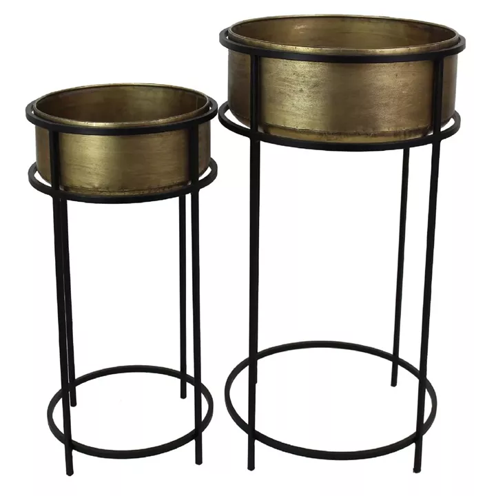 Κασπώ ArteLibre Χρυσό Μέταλλο 45x45x65.5cm Σετ 2Τμχ