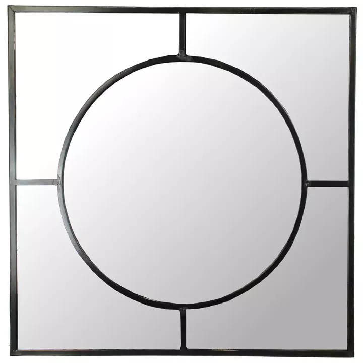 Καθρέπτης ArteLibre Μαύρο Μέταλλο 77x3x77cm