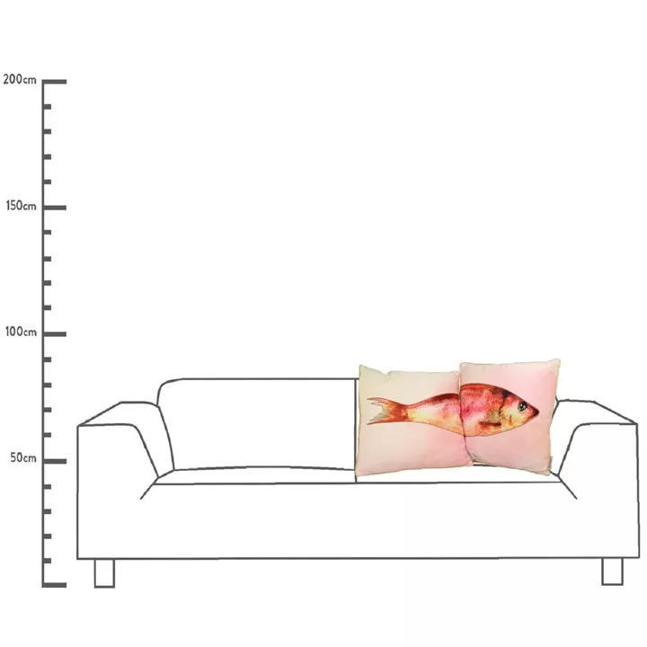 Μαξιλάρι ArteLibre Ψάρι Ροζ Polyester 45x45cm Σετ 2Τμχ