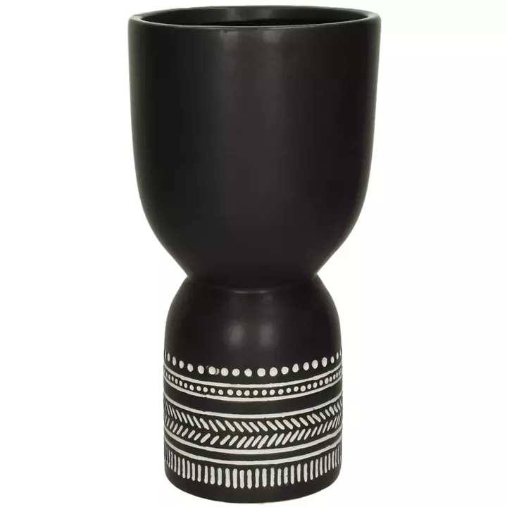 Κασπώ ArteLibre Tribal Μαύρο Κεραμικό 17x17x32.5cm