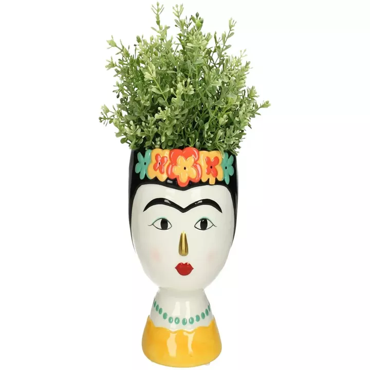 Κασπώ ArteLibre Γυναίκα Με Λουλούδια Πολύχρωμο Δολομίτης 15x14.3x20.5cm