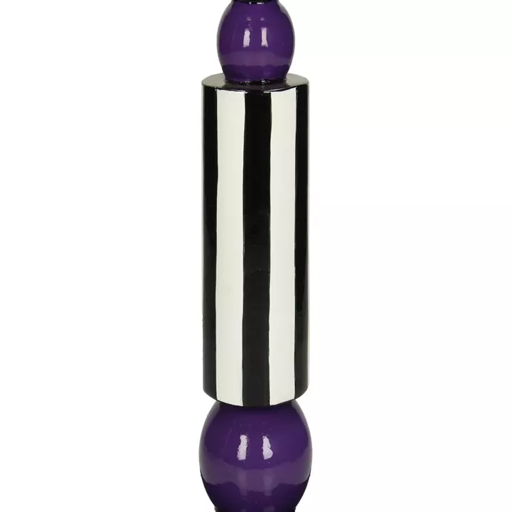 Κηροπήγιο ArteLibre Μοβ Polyresin 8.2x8.2x24cm