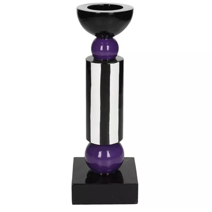 Κηροπήγιο ArteLibre Μοβ Polyresin 8.2x8.2x24cm