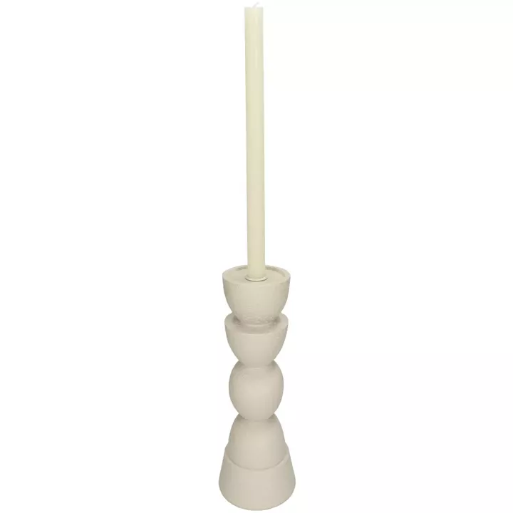 Κηροπήγιο ArteLibre Στολίδι Ιβουάρ Polyresin 11x11x23cm