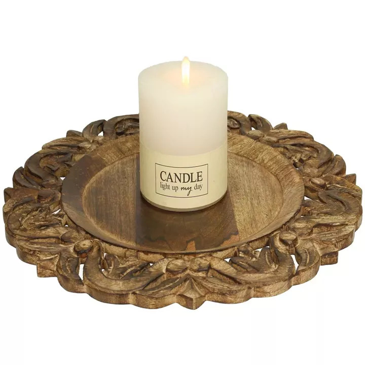 Δίσκος ArteLibre Ξύλο Καφέ 40x40x2.5cm