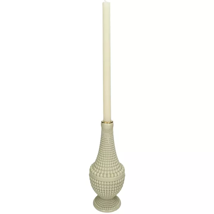 Κηροπήγιο ArteLibre Χάντρες Μπεζ Polyresin 10.8x10.8x19.3cm