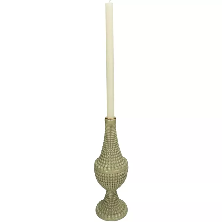 Κηροπήγιο ArteLibre Χάντρες Πράσινο Polyresin 10x10x23.3cm