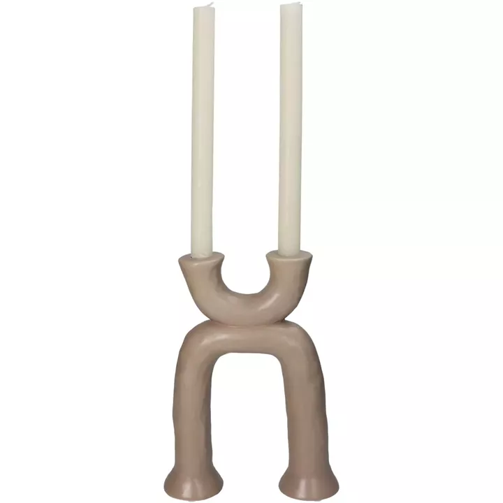 Κηροπήγιο ArteLibre Μπεζ Κεραμικό 19.5x6.5x27cm