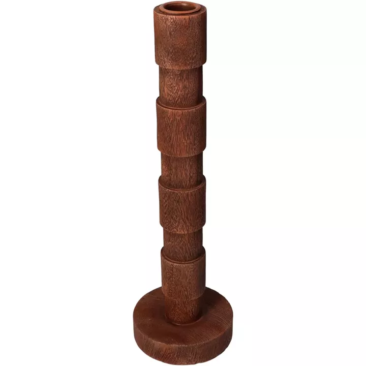 Κηροπήγιο ArteLibre Καφέ Polyresin 8.8x8.8x29.5cm