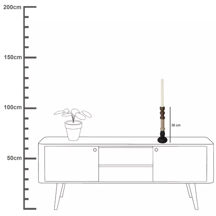 Κηροπήγιο ArteLibre Πολύχρωμο Polyresin 10x10x36cm