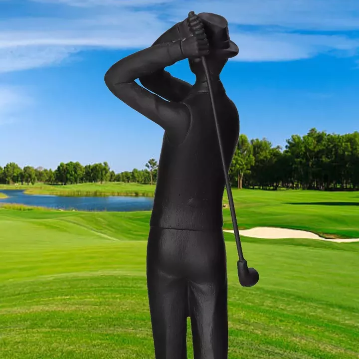 Διακοσμητικό ArteLibre Παίχτης Του Γκολφ Μαύρο Polyresin 12x9x39cm