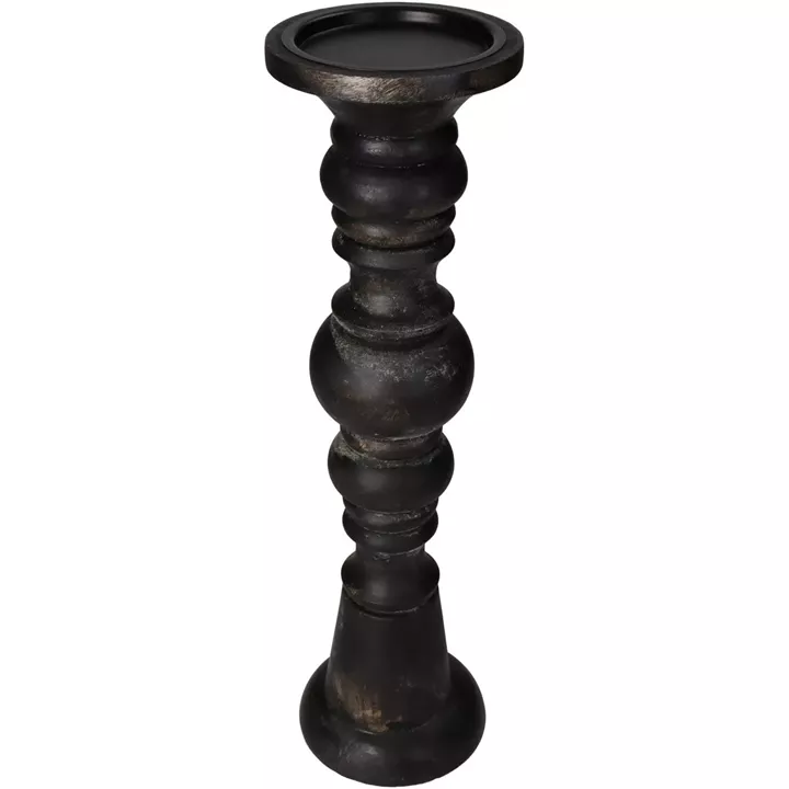 Κηροπήγιο ArteLibre Μαύρο Ξύλο 10x10x38cm