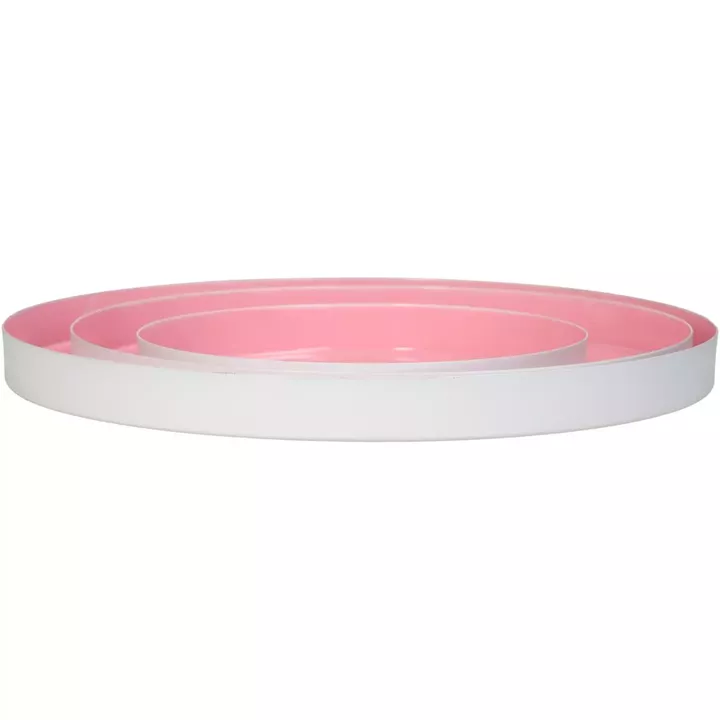 Δίσκος ArteLibre Ροζ Μέταλλο 26x26x2cm Σετ 3Τμχ