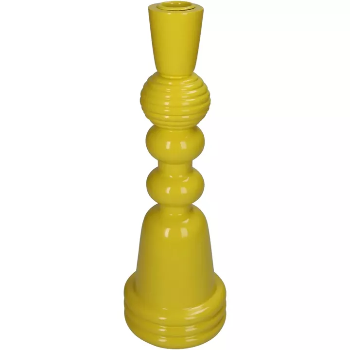 Κηροπήγιο ArteLibre Κίτρινο Polyresin 10x10x30cm