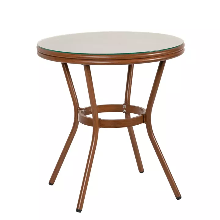 Τραπέζι Κήπου ArteLibre BURUNDI Μπαμπού Αλουμίνιο/Γυαλί Φ70x72cm