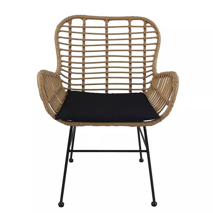 Καρέκλα Κήπου ArteLibre ABUDIUS Φυσικό/Μαύρο Μέταλλο/Rattan 60x60x85cm